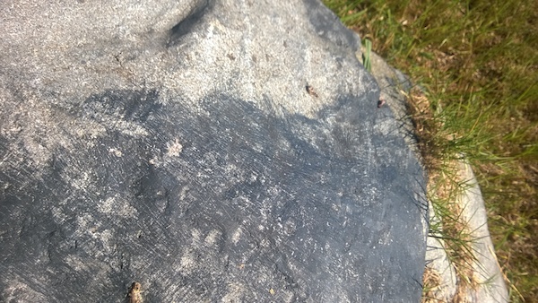 Figure 20: Beverly Buchanan, Unity Stones detail showing grinder marks, concrete and black granite, 1983.